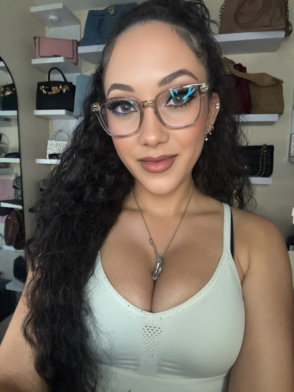 Gucci Clear Square Glasses with Gold Bridge
